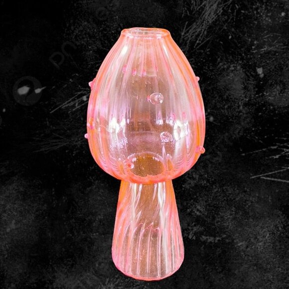 Glass Cactus Vase Vessel Lightweight Transparent Neon Pink Cactus Vase Whimsical - Picture 1 of 13
